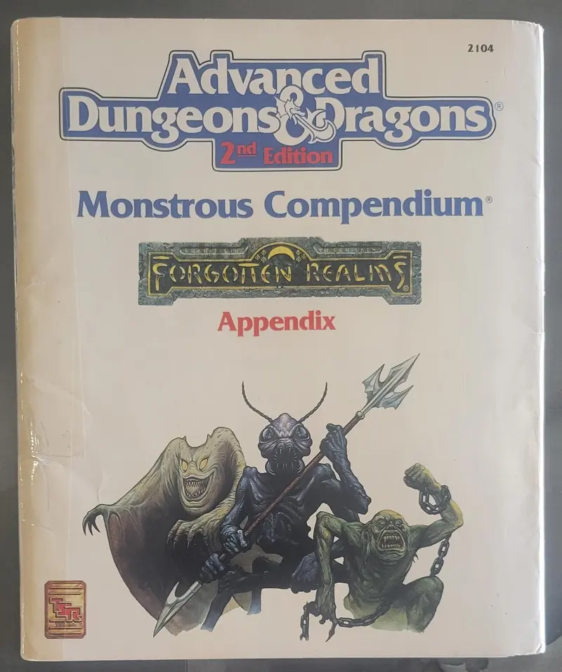 Advanced Dungeons & Dragons Monstrous Compendium Forgotten Realms Appendix (1989)